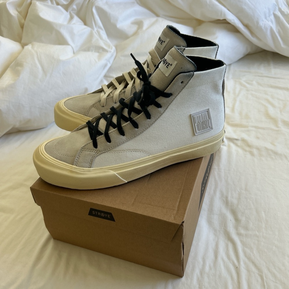 STRAYE High-Top Sneakers - Cream and Black